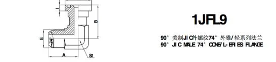 Jic Elbow Male Light Series Flange Hydraulic Flanges ISO 6162-1 Tube Bend Adaptor