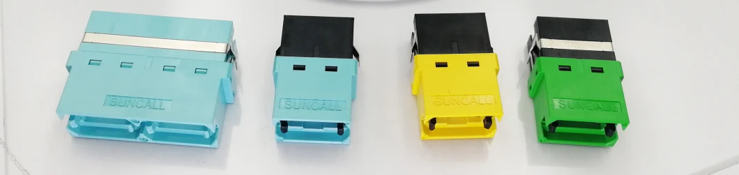 Suncall Series FC LC Sc MPO Fiber Optic Adapters Simplex/Duplex/Quad Singlemode/Multimode Om3/Om4/APC Standard or Hybrid Plastic Fiber Optic Adapter by Byvision